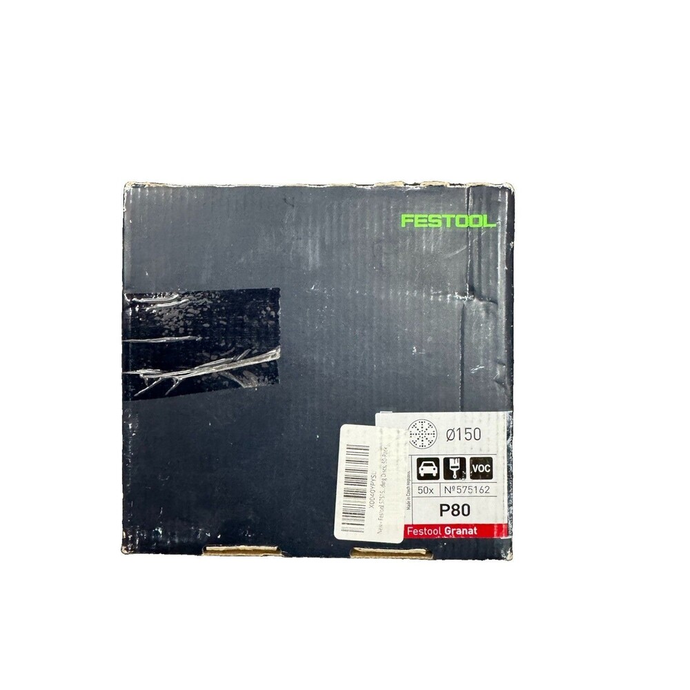 (A6) Festool 575162 Granat P80 6” 150mm Sanding Discs Multi-Jetstream 2 50 Pack